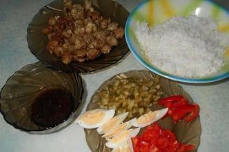 Салат з рибними фрикадельками і рисом інгредієнти 7