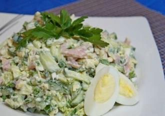 Легкий салат з шинкою і огірком інгредієнти 12
