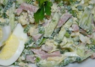 Легкий салат з шинкою і огірком інгредієнти 13