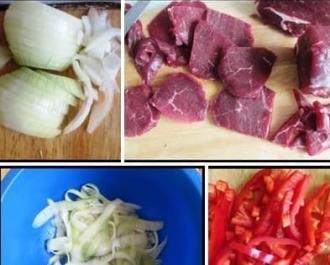 Теплий м'ясний салат інгредієнти 2