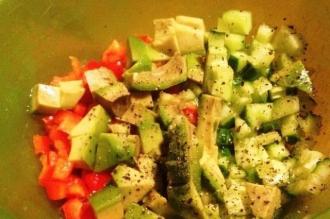 Гречаний салат з овочами і фетою інгредієнти 4