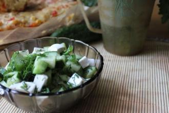 Огірковий салат з фетою інгредієнти 6