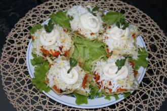 Грибний салат в сирних кошиках інгредієнти 8
